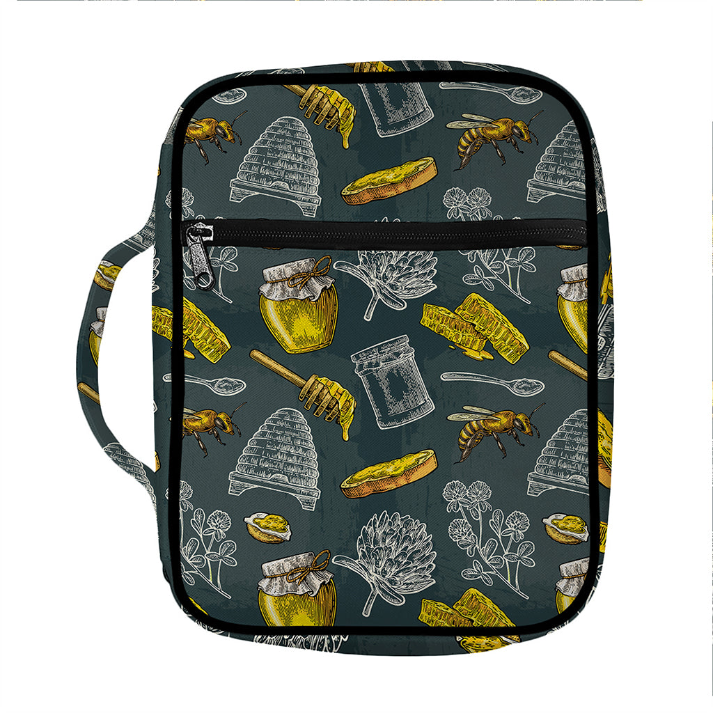 Vintage Honey Bee Print Front Pocket Bible Bag