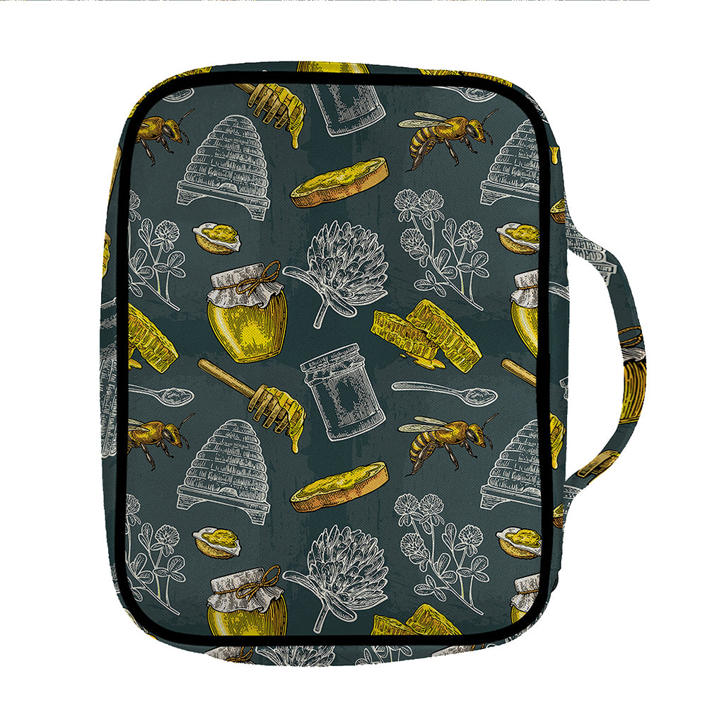 Vintage Honey Bee Print Front Pocket Bible Bag