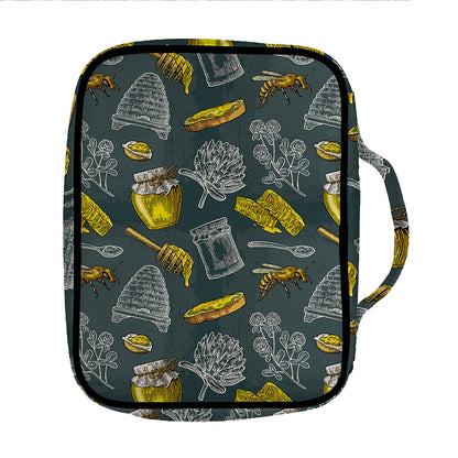 Vintage Honey Bee Print Front Pocket Bible Bag