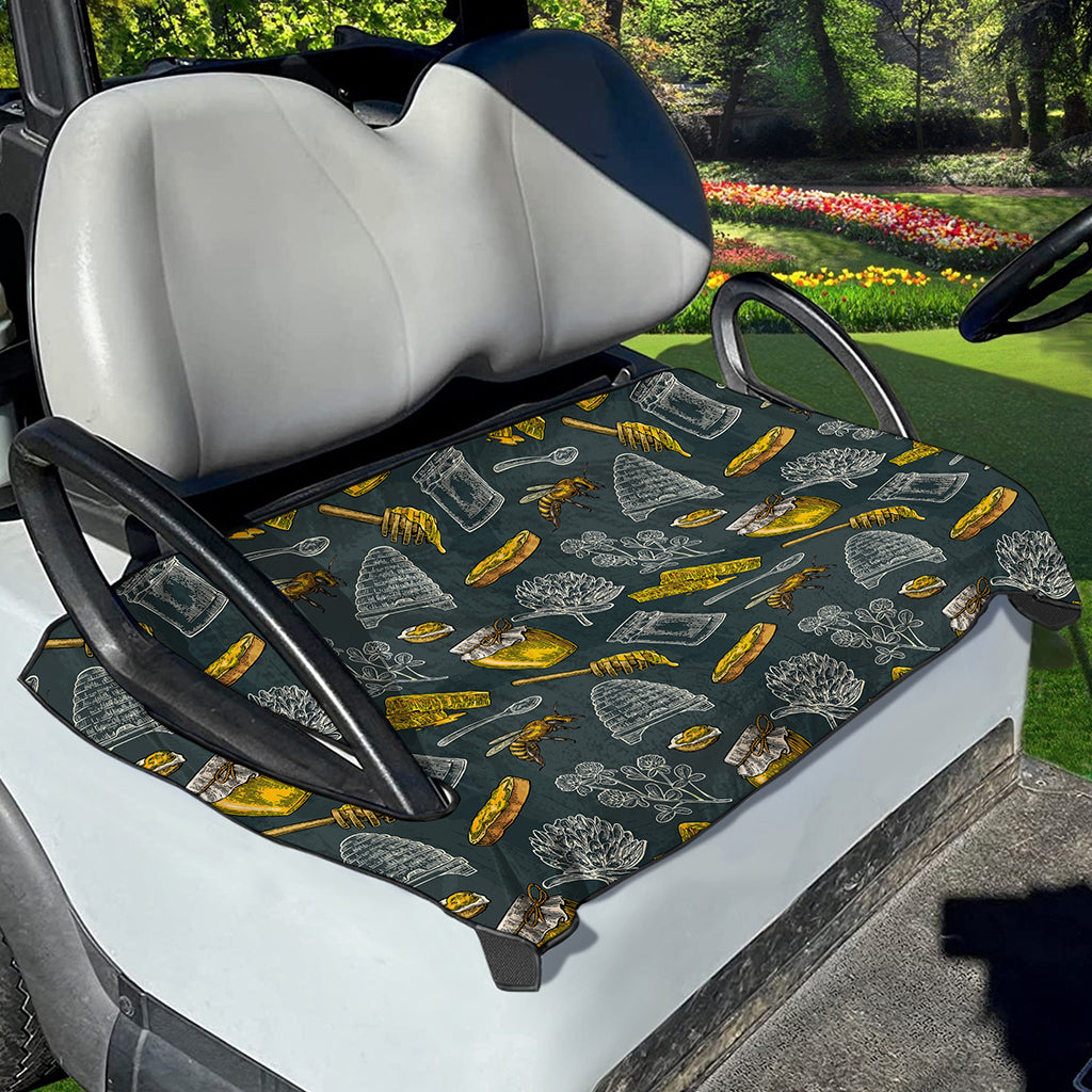Vintage Honey Bee Print Golf Cart Seat Cover