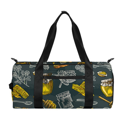 Vintage Honey Bee Print Gym Bag
