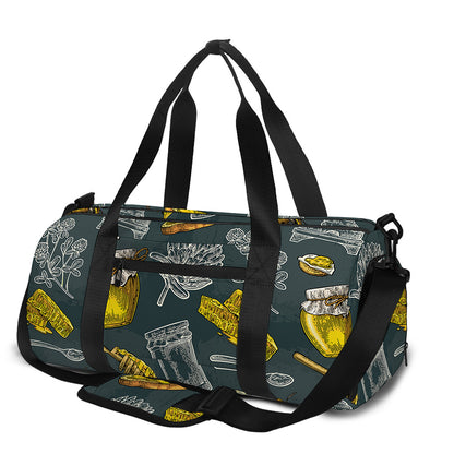 Vintage Honey Bee Print Gym Bag