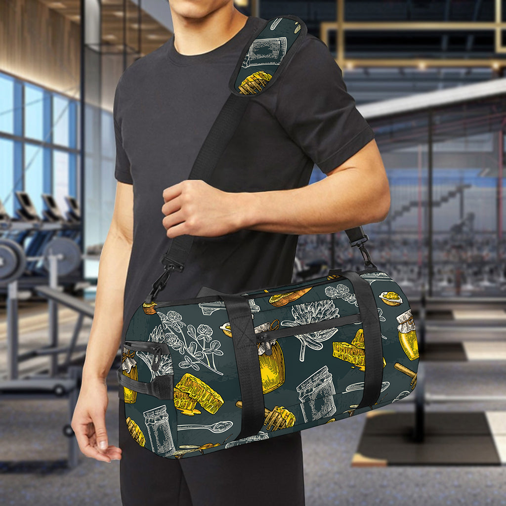 Vintage Honey Bee Print Gym Bag