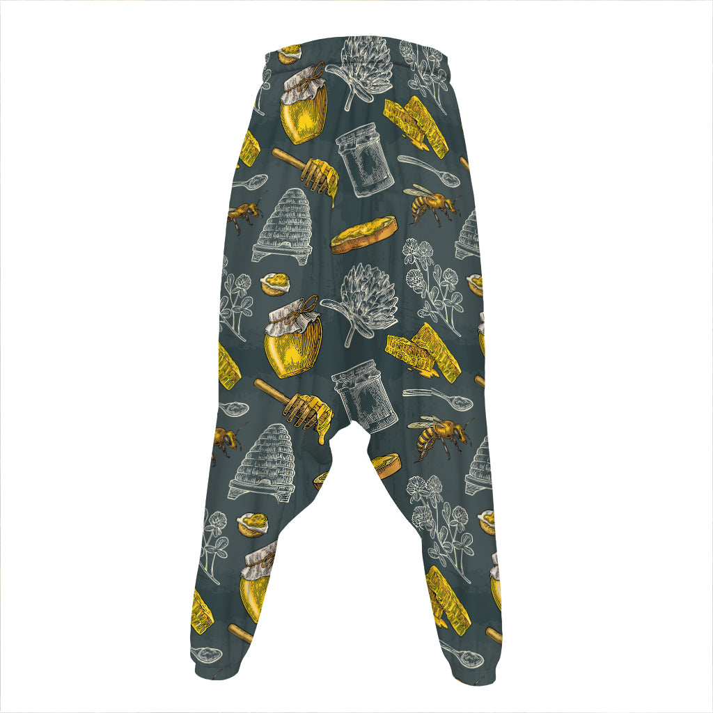 Vintage Honey Bee Print Hammer Pants