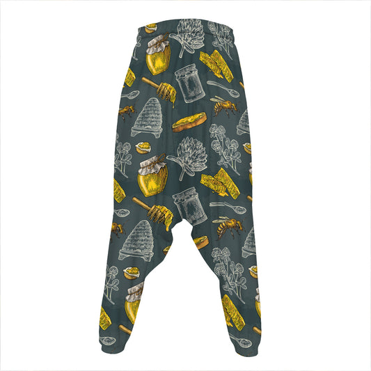 Vintage Honey Bee Print Hammer Pants