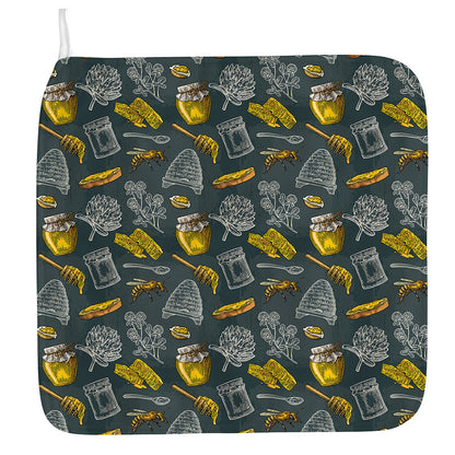 Vintage Honey Bee Print Hand Towel