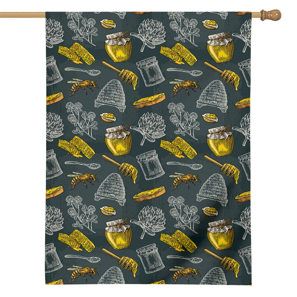Vintage Honey Bee Print House Flag