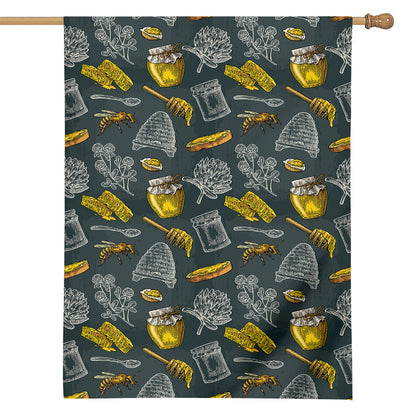 Vintage Honey Bee Print House Flag