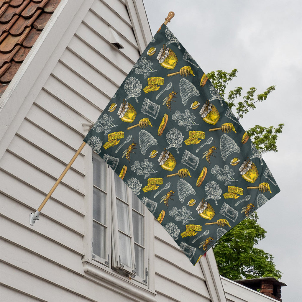 Vintage Honey Bee Print House Flag