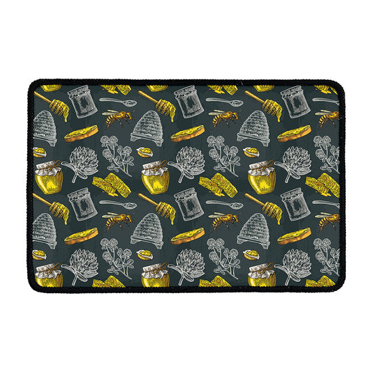 Vintage Honey Bee Print Kitchen Mat