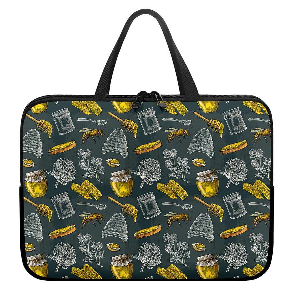 Vintage Honey Bee Print Laptop Sleeve With Handle