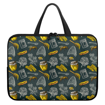 Vintage Honey Bee Print Laptop Sleeve With Handle