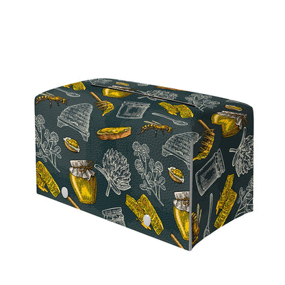 Vintage Honey Bee Print Leather Tissue Box Cover