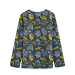 Vintage Honey Bee Print Long Sleeve Short Coat