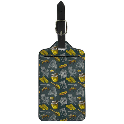 Vintage Honey Bee Print Luggage Tag