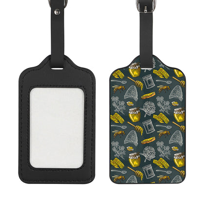 Vintage Honey Bee Print Luggage Tag