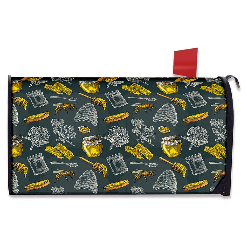 Vintage Honey Bee Print Mailbox Cover