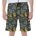 Vintage Honey Bee Print Men's Beach Shorts