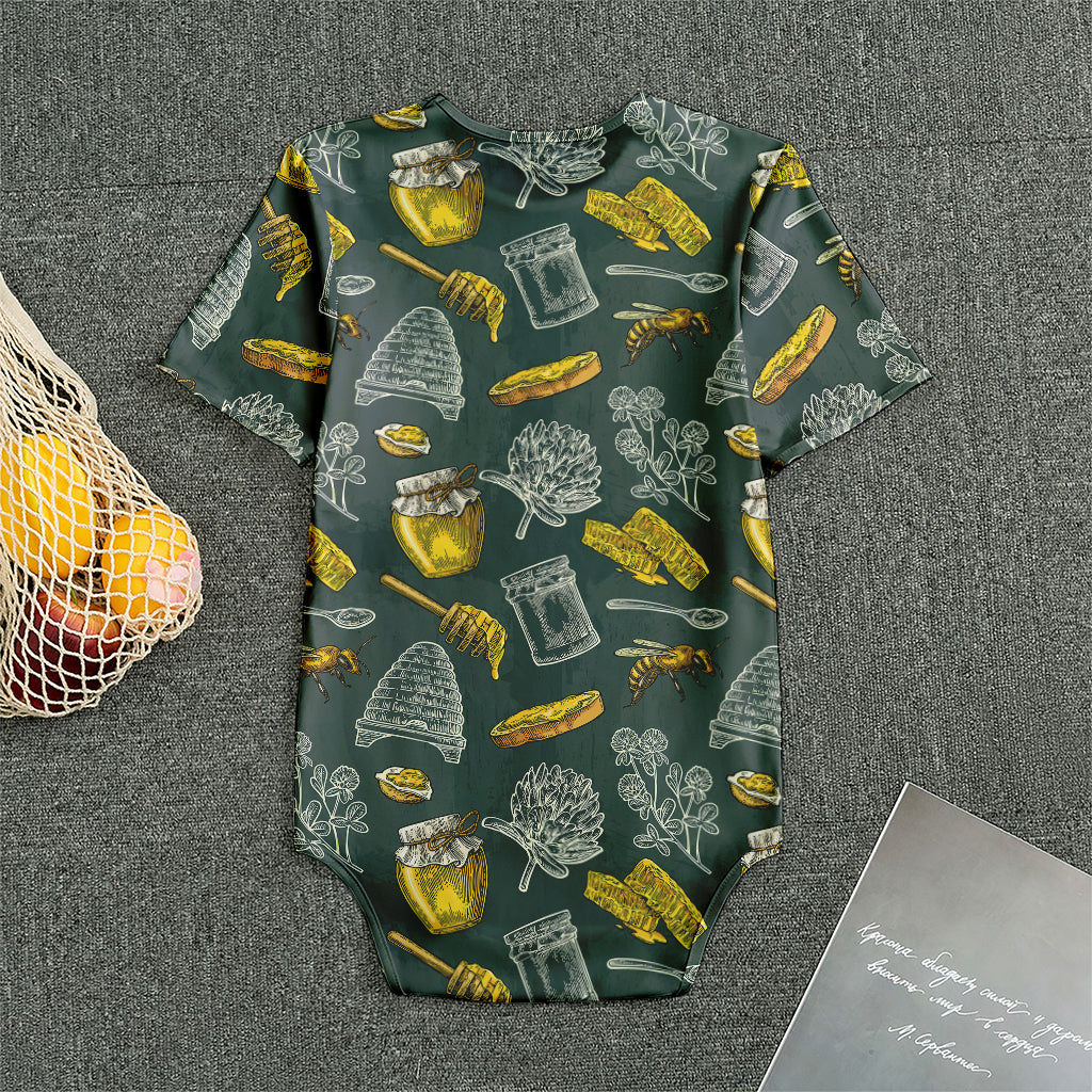 Vintage Honey Bee Print Men's Bodysuit