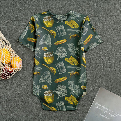 Vintage Honey Bee Print Men's Bodysuit