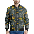 Vintage Honey Bee Print Men's Bomber Jacket