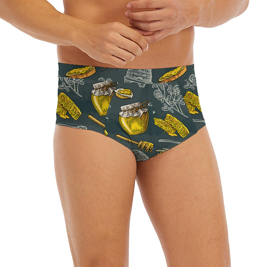 Vintage Honey Bee Print Men's Briefs