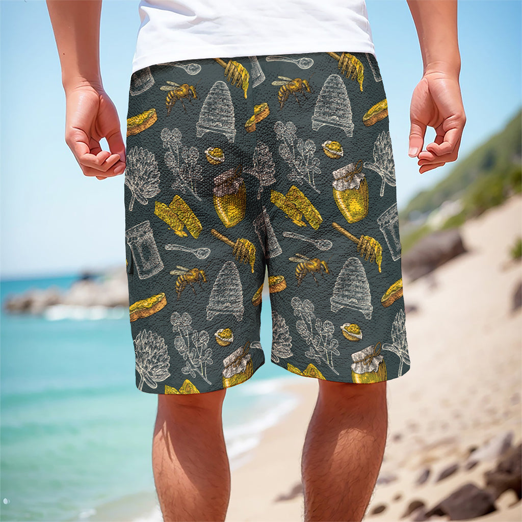 Vintage Honey Bee Print Men's Cargo Shorts