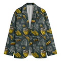 Vintage Honey Bee Print Men's Cotton Blazer