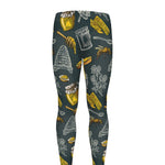 Vintage Honey Bee Print Men's leggings