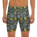 Vintage Honey Bee Print Men's Long Boxer Briefs
