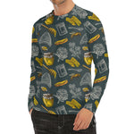 Vintage Honey Bee Print Men's Long Sleeve Rash Guard