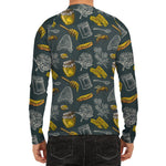 Vintage Honey Bee Print Men's Long Sleeve Rash Guard