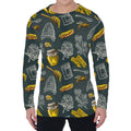 Vintage Honey Bee Print Men's Long Sleeve T-Shirt