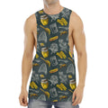 Vintage Honey Bee Print Men's Muscle Tank Top