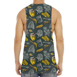 Vintage Honey Bee Print Men's Muscle Tank Top
