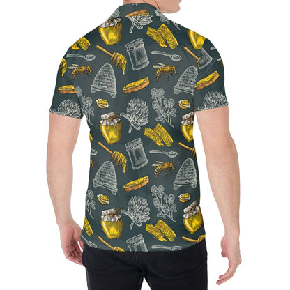 Vintage Honey Bee Print Men's Shirt