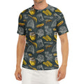 Vintage Honey Bee Print Men's Short Sleeve Rash Guard