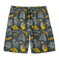 Vintage Honey Bee Print Men's Swim Trunks