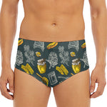 Vintage Honey Bee Print Men's Triangle Swim Briefs