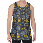 Vintage Honey Bee Print Men's Velvet Tank Top