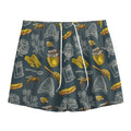 Vintage Honey Bee Print Mesh Shorts