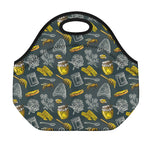 Vintage Honey Bee Print Neoprene Lunch Bag