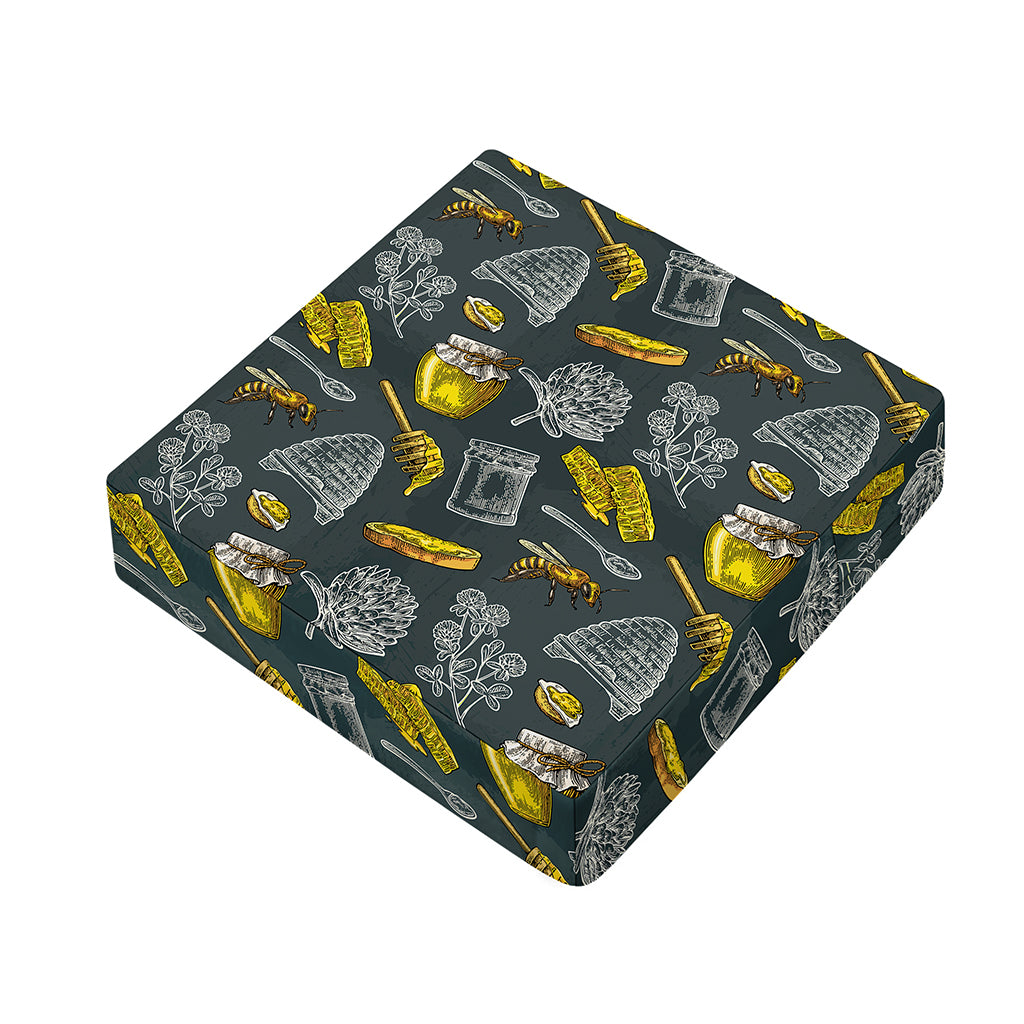 Vintage Honey Bee Print Outdoor Seat Cushion Cover