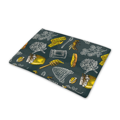 Vintage Honey Bee Print Pet Cooling Mat Cover
