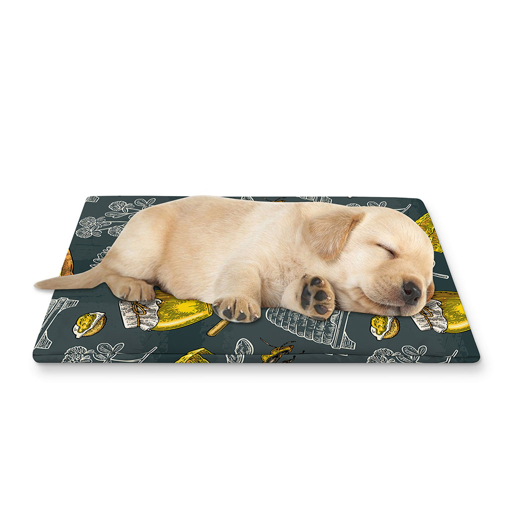 Vintage Honey Bee Print Pet Cooling Mat Cover