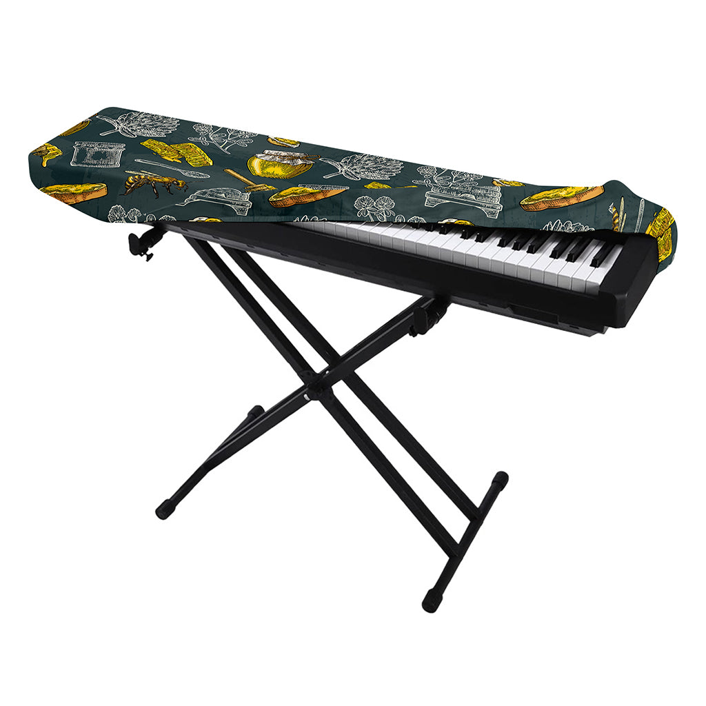 Vintage Honey Bee Print Piano Keyboard Cover
