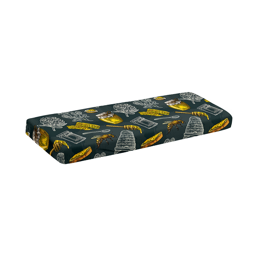 Vintage Honey Bee Print Piano Keyboard Cover