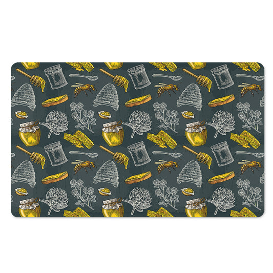 Vintage Honey Bee Print Polyester Doormat