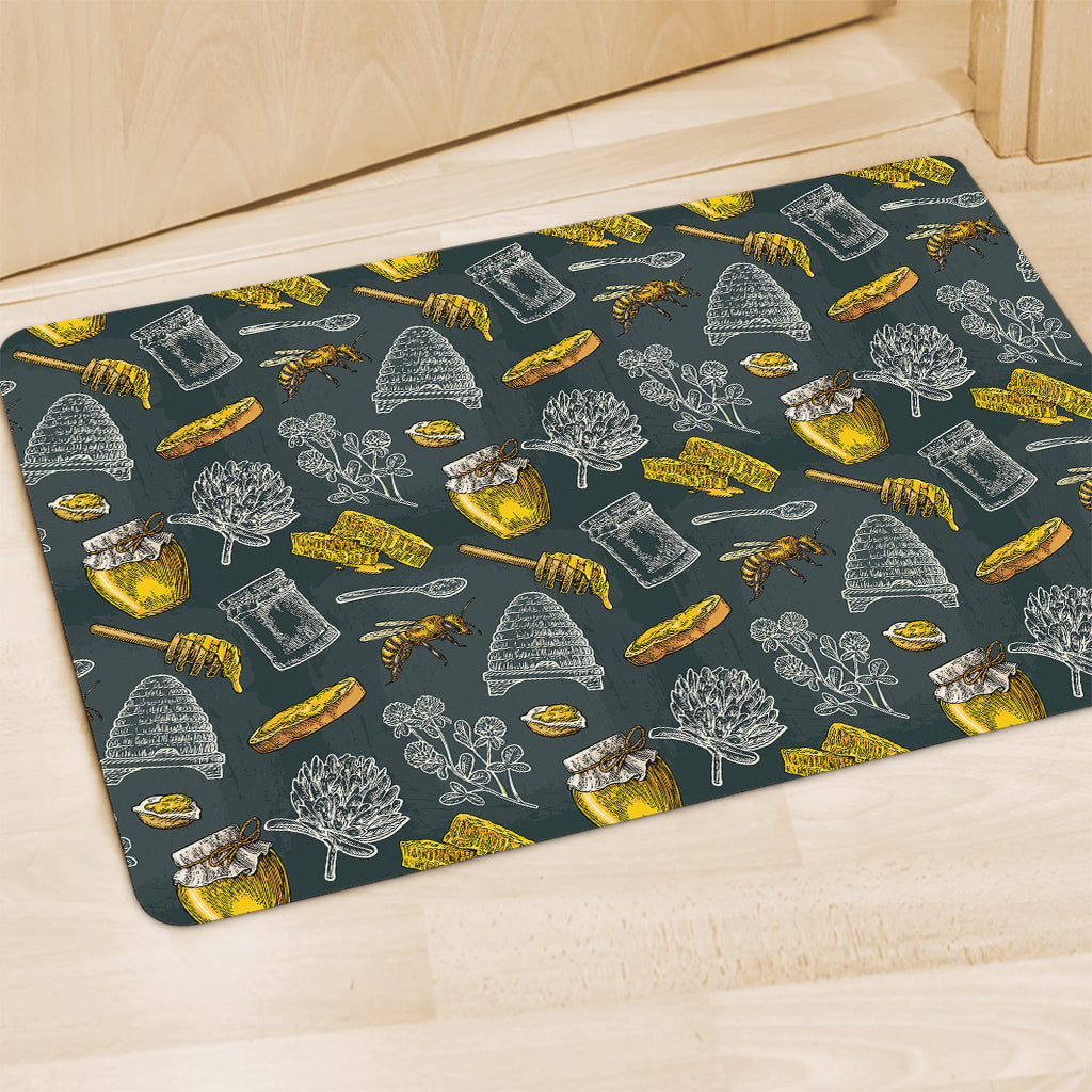 Vintage Honey Bee Print Polyester Doormat