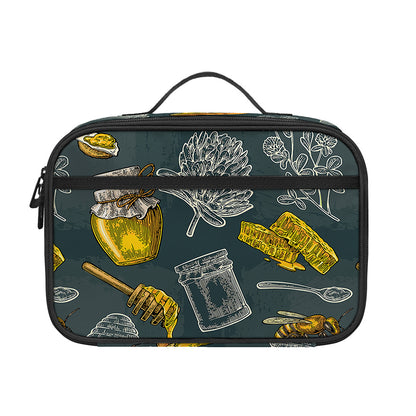 Vintage Honey Bee Print Portable Lunch Bag